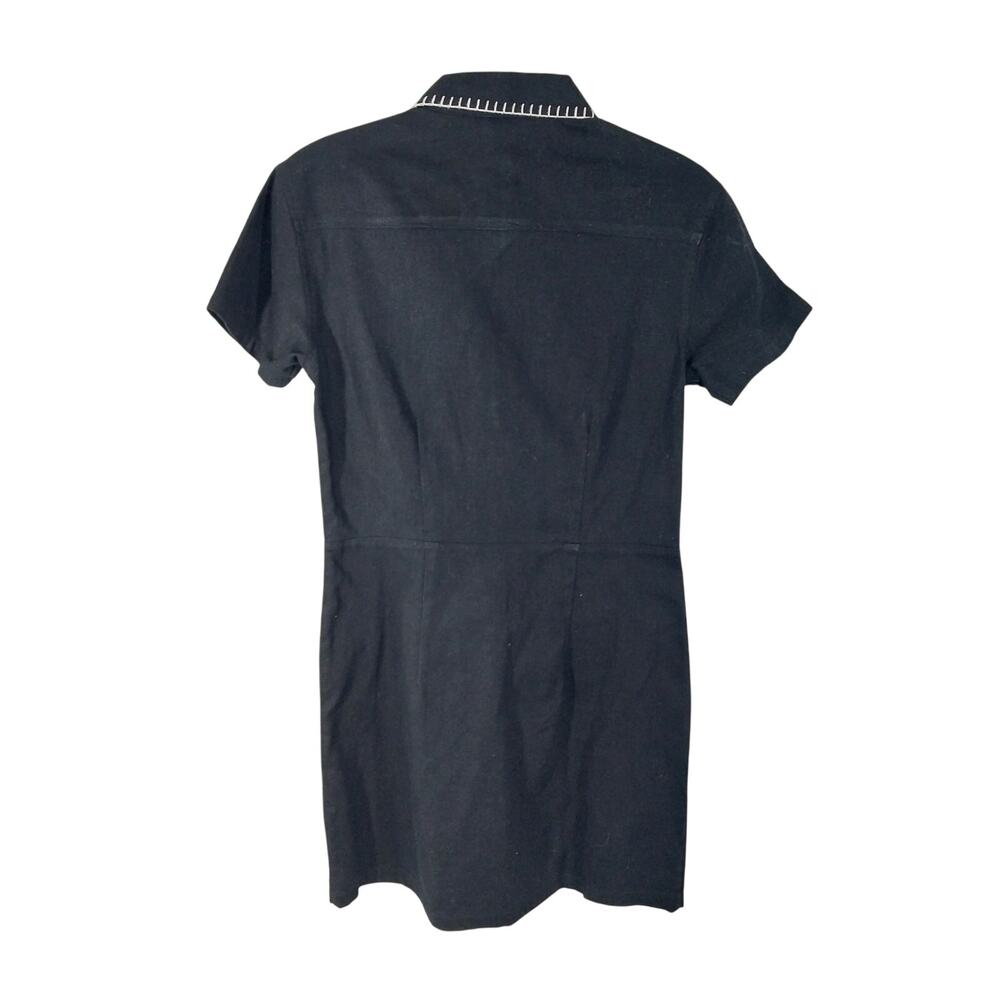 NWOT! STONE HARBOR! LUXE LINEN & COTTON BLACK W/WHITE SHORT SLEEVED DRESS! SZ S - Picture 6 of 12